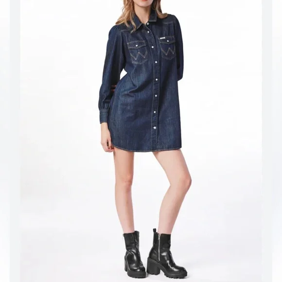 white christmas dresses Wrangler Women's Western Denim Shirt Dress — Teskeys main image 0